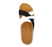 Comfy Flat Sandals for Women Womens Sandals Size 6 Foreign Trade Splicing Fish Mouth Thick Bottom Slippers Women's One Fashion Wind Thick Bottom Slope Platform Sliders for Womens (Black,6.5)