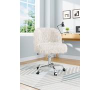 Comfy Fluffy Faux Fur Office Chair No Arms H&O Direct White One Size
