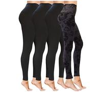 COMFY FOREVER Buttery Soft Leggings for Women with Pockets, Tummy Control, Black Skulls - XXL