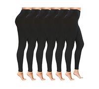 COMFY FOREVER Everyday Leggings for Women High Waist Tummy Control Ankle Length Sports Yoga Pants, 6 Pack Black, Small / Medium