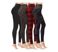 COMFY FOREVER High Waisted Leggings for Women - Soft Women’s Leggings in Capri, Full Lengths & Biker Shorts in 35 Colors, 1 Black Skulls - 1 Red Plaid - 1 Vakko - 1 Black, XXL