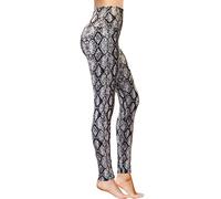COMFY FOREVER Leggings for Women W/5' High Waist Tummy Control Ankle Length Pants, Snake, XXL