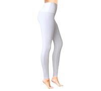 COMFY FOREVER Leggings for Women W/5' High Waist Tummy Control Ankle Length Pants, White, XXL