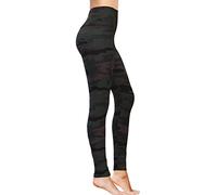 COMFY FOREVER Printed Leggings for Women High Waist Tummy Control Gym Yoga Pants Active Leggings for Women, Black Camouflage, Small / Medium