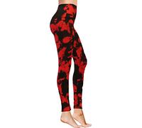 COMFY FOREVER Printed Leggings for Women High Waist Tummy Control Gym Yoga Pants Active Leggings for Women, Black Red Tie Dye, Small / Medium
