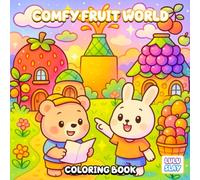 Comfy Fruit World Coloring Book: A Sweet Adventure with Cute Animal Friends
