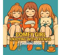 Comfy Girl Enjoying With Friends Coloring Book: Coloring Our Way Through Comfy Days