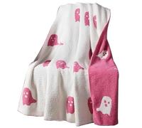 Comfy Halloween Blankets Spooky Ghost Skeleton Flannel Blanket Ghost Fluffy Blanket for Living Room, Sofa, Bed Halloween Door Decorations Teacher Gifts for Men