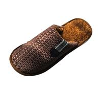 Comfy Home Slippers Men - House Slippers Men Winter - Close Toe Backless Slipper Plaid Checked Shoes Plush Bottom Footwear Memory Foam Shoe With Anti-Skid Sole Mule Warm Indoor Outdoor Shoes