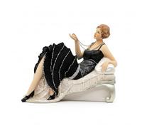 Comfy Hour 11" Glamour Elegance Victorian Art Figurine, Lady Lying on Sofa Statue, Roaring 20s Art Deco Style Home Decor Accent, Polyresin Artisan Sculpture, 1 Unit