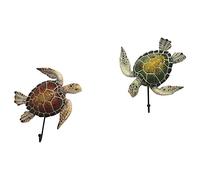 Comfy Hour 5" Polyresin Sea Turtles Decorative Wall Hanger for Home Decoration, Set of 2, Multicolor, Ocean Voyage Collection