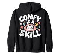 Comfy Is a Skill Cute Cat Cozy Zip Hoodie