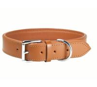 Comfy LEATHER DOG COLLAR Padded And lined with Lamb's Leather: (18" Collar-Will Fit 13" to 16" (2/3" Wide)