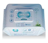 Comfy Life Premium Full Body Cleansing Wet Wipes For Adults Large Luxury Fresh-feel Fragrance-free Bed Bath Intimate care Soft Sheets 1 Pack 80 Wipes