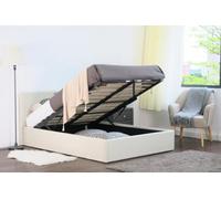 Comfy Living 3Ft Chanel Linen Fabric Storage Ottoman Bed Cream