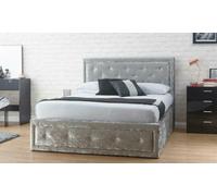 Comfy Living 3Ft Colarado Crushed Velvet Ottoman Bed In Silver