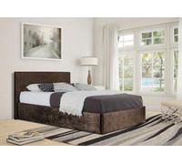 Comfy Living 3Ft Prado Crushed Velvet Ottoman Storage Bed Brown