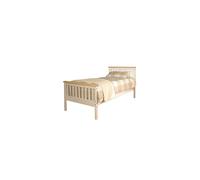 Comfy Living 3ft Single Atlantis Style Wooden Pine Bed Frame in White with Caramel Bar with Kerri Mattress