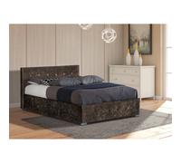 Comfy Living 3ft Single Crushed Velvet Storage Ottoman Bed Frame (Brown)
