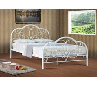 Comfy Living Alexis Metal Bed Frame - A Sleek and Modern Addition to Your Bedroom Decor - White - Twin