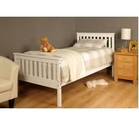 Comfy Living Atlantis Wooden Bed Frame - A Classic and Timeless Addition to Your Bedroom Decor - White - Double