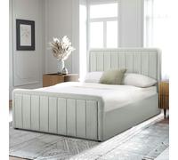 Comfy Living Brighton Brushed Velvet Fabric Ottoman Bed Frame - A Stylish and Functional Statement Piece for Your Bedroom - Cream - Single