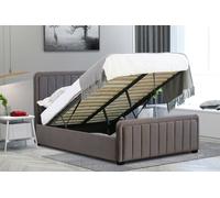 Comfy Living Brighton Brushed Velvet Fabric Ottoman Bed Frame - A Stylish and Functional Statement Piece for Your Bedroom - Dark Grey - Single
