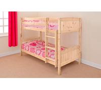 Comfy Living Christopher Wooden Bunk Bed - Space-Saving Comfort for Kids’ Rooms - Natural - Shorty 2ft6