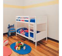 Comfy Living Christopher Wooden Bunk Bed - Space-Saving Comfort for Kids’ Rooms - White - Shorty 2ft6