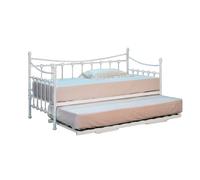 Comfy Living Classic Stunning White Metal 3ft Single Day Bed TRUNDLE INCLUDED
