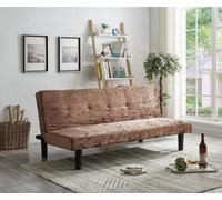 Comfy Living Crush Velvet Sofa Bed In Gold