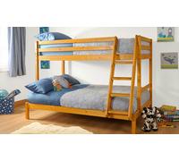 Comfy Living Durleigh Wooden Triple Bunk Bed - Space-Saving & Stylish Solution for Your Home - Caramel