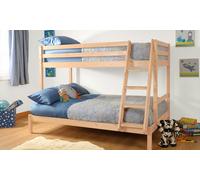 Comfy Living Durleigh Wooden Triple Bunk Bed - Space-Saving & Stylish Solution for Your Home - Natural