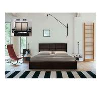 Comfy Living Faux Leather Ottoman Bed Frame - Luxurious & Space-Saving Choice for Your Bedroom - Chocolate - 4ft6