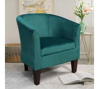 Comfy Living Green Brushed Velvet Tub Chair