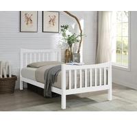 Comfy Living JD Wooden Bed Frame - Classic & Durable Choice for Your Restful Nights - White - 3ft