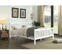 Comfy Living JD Wooden Bed Frame - Classic & Durable Choice for Your Restful Nights - White - 4ft6