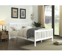 Comfy Living JD Wooden Bed Frame - Classic & Durable Choice for Your Restful Nights - White - 5ft