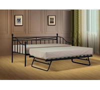 Comfy Living Ltd Metal Daybed With Trundle in Black | Size: Single Comfy Living Ltd Black Single