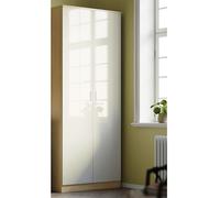 Comfy Living Ltd Modern High Gloss 2 Door Wardrobe in Light Oak Comfy Living Ltd Light Oak