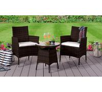 Comfy Living Ltd Rattan Garden Bistro Set With Round Table & 2 Chairs In Various Colours in Brown Comfy Living Ltd Brown