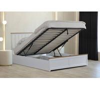 Comfy Living Ltd Wooden Ottoman Gas Lift Storage Bedframe in White | Size: Single Comfy Living Ltd White Single