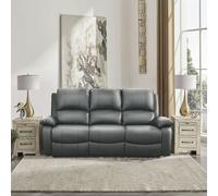 Comfy Living Milan Reclining Luxury Faux Leather Sofa Set - Indulge in the Ultimate Comfort and Style for Your Living Room - Dark Grey - 3 Seater only