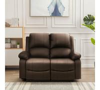 Comfy Living Milan Reclining Luxury Faux Leather Sofa Set - Indulge in the Ultimate Comfort and Style for Your Living Room - Brown - 2 seater only