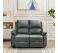 Comfy Living Milan Reclining Luxury Faux Leather Sofa Set - Indulge in the Ultimate Comfort and Style for Your Living Room - Dark Grey - 2 seater only