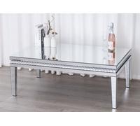 Comfy Living Mirrored Coffee Table With Crystal Detail