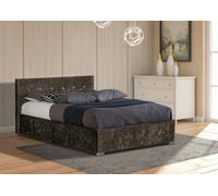 Comfy Living Nicole Crushed Velvet Ottoman Bed Frame - Brown - 5ft