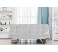 Comfy Living Oakland 3 Seater Padded Cube Design Sofa Bed - Cream