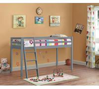 Comfy Living Practical 3ft Wooden Mid Sleeper Bed - A Stylish and Space-Efficient Choice for Your Child’s Bedroom - Grey - No Slide