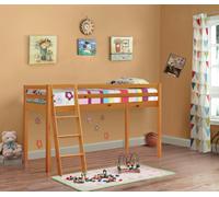 Comfy Living Practical 3ft Wooden Mid Sleeper Bed - A Stylish and Space-Efficient Choice for Your Child’s Bedroom - Caramel - No Slide